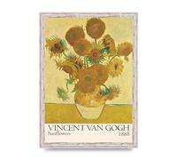 Lithobee - Vincent Van Gogh Sunflowers 1888 - Printed Wall Art Design in Sizes A2, A3 & A4 Framed in a Stylish Quality Coloured Frame or Unframed (A3 White Distressed Frame)