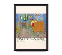 Lithobee - Vincent Van Gogh The Bedroom 1889 - Printed Wall Art Design in Sizes A2, A3 & A4 Framed in a Stylish Coloured Frame or Unframed (A3 Black Abraded Frame)