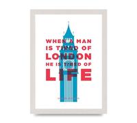 Lithobee - When A Man Is Tired Of London - Printed Wall Art Design in Sizes A2, A3 & A4 Framed in a Stylish Quality Coloured Frame or Unframed (A4 White Saw Cut Grain Frame)