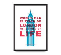 Lithobee - When A Man Is Tired Of London - Printed Wall Art Design in Sizes A2, A3 & A4 Framed in a Stylish Quality Coloured Frame or Unframed (A2 Black Abraded Frame)