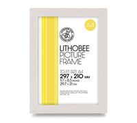 Lithobee - White Saw Cut Grain Stylish Quality Coloured Frame comes in Sizes A3 & A4 Ideal for Home Bedrooms Living Rooms Offices and Framing Photographs, Prints and Artwork