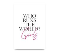 Lithobee - Who Runs The World - Printed Wall Art Design in Sizes A2, A3 & A4 Framed in a Stylish Quality Coloured Frame or Unframed (A4 Unframed)