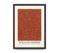 Lithobee - William Morris Acorns Oak Leaves 1880 - Printed Wall Art Design in Sizes A2, A3 & A4 Framed in a Stylish Coloured Frame or Unframed (A3 Black Saw Cut Grain Frame)