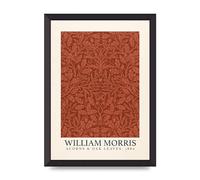 Lithobee - William Morris Acorns Oak Leaves 1880 - Printed Wall Art Design in Sizes A2, A3 & A4 Framed in a Stylish Coloured Frame or Unframed (A3 Black Abraded Frame)