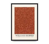 Lithobee - William Morris Acorns Oak Leaves 1880 - Printed Wall Art Design in Sizes A2, A3 & A4 Framed in a Stylish Coloured Frame or Unframed (A3 Black Brushed Frame)
