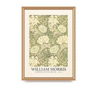 Lithobee - William Morris Chrysanthemum 1877 - Printed Wall Art Design in Sizes A2, A3 & A4 Framed in a Stylish Coloured Frame or Unframed (A3 Gold Ornate Frame)