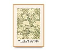 Lithobee - William Morris Chrysanthemum 1877 - Printed Wall Art Design in Sizes A2, A3 & A4 Framed in a Stylish Coloured Frame or Unframed (A2 Gold Abraded Frame)