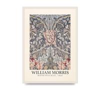 Lithobee - William Morris Honeysuckle 1896 - Printed Wall Art Design in Sizes A2, A3 & A4 Framed in a Stylish Quality Coloured Frame or Unframed (A2 White Grain Frame)