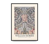 Lithobee - William Morris Honeysuckle 1896 - Printed Wall Art Design in Sizes A2, A3 & A4 Framed in a Stylish Quality Coloured Frame or Unframed (A2 Black Brushed Frame)