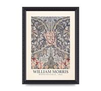 Lithobee - William Morris Honeysuckle 1896 - Printed Wall Art Design in Sizes A2, A3 & A4 Framed in a Stylish Quality Coloured Frame or Unframed (A4 Black Ornate Frame)