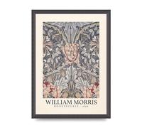 Lithobee - William Morris Honeysuckle 1896 - Printed Wall Art Design in Sizes A2, A3 & A4 Framed in a Stylish Quality Coloured Frame or Unframed (A3 Black Grain Frame)