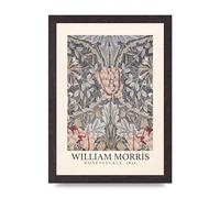 Lithobee - William Morris Honeysuckle 1896 - Printed Wall Art Design in Sizes A2, A3 & A4 Framed in a Stylish Quality Coloured Frame or Unframed (A4 Black Saw Cut Grain Frame)