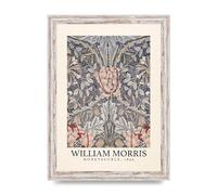 Lithobee - William Morris Honeysuckle 1896 - Printed Wall Art Design in Sizes A2, A3 & A4 Framed in a Stylish Quality Coloured Frame or Unframed (A4 White Distressed Frame)