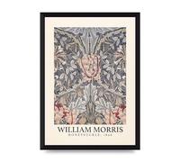Lithobee - William Morris Honeysuckle 1896 - Printed Wall Art Design in Sizes A2, A3 & A4 Framed in a Stylish Quality Coloured Frame or Unframed (A4 Black Brushed Frame)