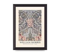 Lithobee - William Morris Honeysuckle 1896 - Printed Wall Art Design in Sizes A2, A3 & A4 Framed in a Stylish Quality Coloured Frame or Unframed (A4 Black Abraded Frame)