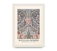 Lithobee - William Morris Honeysuckle 1896 - Printed Wall Art Design in Sizes A2, A3 & A4 Framed in a Stylish Quality Coloured Frame or Unframed (A4 White Grain Frame)