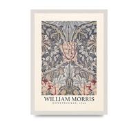 Lithobee - William Morris Honeysuckle 1896 - Printed Wall Art Design in Sizes A2, A3 & A4 Framed in a Stylish Quality Coloured Frame or Unframed (A3 White Saw Cut Grain Frame)