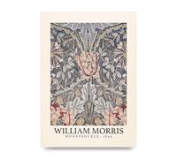 Lithobee - William Morris Honeysuckle 1896 - Printed Wall Art Design in Sizes A2, A3 & A4 Framed in a Stylish Quality Coloured Frame or Unframed (A3 Unframed)