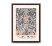 Lithobee - William Morris Honeysuckle 1896 - Printed Wall Art Design in Sizes A2, A3 & A4 Framed in a Stylish Quality Coloured Frame or Unframed (A3 Black Saw Cut Grain Frame)