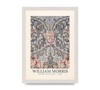 Lithobee - William Morris Honeysuckle 1896 - Printed Wall Art Design in Sizes A2, A3 & A4 Framed in a Stylish Quality Coloured Frame or Unframed (A4 White Saw Cut Grain Frame)