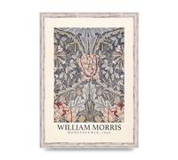 Lithobee - William Morris Honeysuckle 1896 - Printed Wall Art Design in Sizes A2, A3 & A4 Framed in a Stylish Quality Coloured Frame or Unframed (A3 White Distressed Frame)