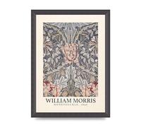 Lithobee - William Morris Honeysuckle 1896 - Printed Wall Art Design in Sizes A2, A3 & A4 Framed in a Stylish Quality Coloured Frame or Unframed (A4 Black Grain Frame)