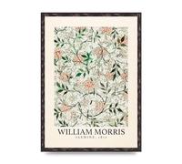 Lithobee - William Morris Jasmine 1872 - Printed Wall Art Design in Sizes A2, A3 & A4 Framed in a Stylish Quality Coloured Frame or Unframed (A2 Brown Distressed Frame)