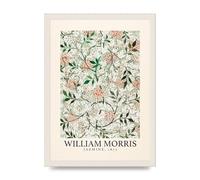 Lithobee - William Morris Jasmine 1872 - Printed Wall Art Design in Sizes A2, A3 & A4 Framed in a Stylish Quality Coloured Frame or Unframed (A3 White Grain Frame)
