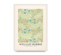 Lithobee - William Morris Larkspur 1874 - Printed Wall Art Design in Sizes A2, A3 & A4 Framed in a Stylish Quality Coloured Frame or Unframed (A2 White Grain Frame)