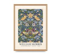 Lithobee - William Morris Strawberry Thief 1883 - Printed Wall Art Design in Sizes A2, A3 & A4 Framed in a Stylish Coloured Frame or Unframed (A2 Gold Ornate Frame)