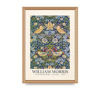 Lithobee - William Morris Strawberry Thief 1883 - Printed Wall Art Design in Sizes A2, A3 & A4 Framed in a Stylish Coloured Frame or Unframed (A3 Gold Ornate Frame)