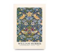 Lithobee - William Morris Strawberry Thief 1883 - Printed Wall Art Design in Sizes A2, A3 & A4 Framed in a Stylish Coloured Frame or Unframed (A2 Unframed)