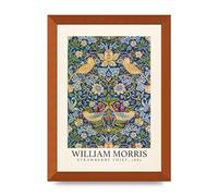 Lithobee - William Morris Strawberry Thief 1883 - Printed Wall Art Design in Sizes A2, A3 & A4 Framed in a Stylish Coloured Frame or Unframed (A4 Bronze Abraded Frame)