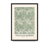 Lithobee - William Morris Tulip 1875 - Printed Wall Art Design in Sizes A2, A3 & A4 Framed in a Stylish Quality Coloured Frame or Unframed (A3 Black Brushed Frame)