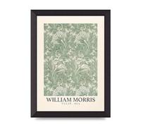 Lithobee - William Morris Tulip 1875 - Printed Wall Art Design in Sizes A2, A3 & A4 Framed in a Stylish Quality Coloured Frame or Unframed (A4 Black Abraded Frame)