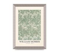 Lithobee - William Morris Tulip 1875 - Printed Wall Art Design in Sizes A2, A3 & A4 Framed in a Stylish Quality Coloured Frame or Unframed (A4 Silver Abraded Frame)