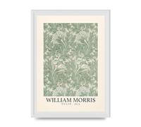 Lithobee - William Morris Tulip 1875 - Printed Wall Art Design in Sizes A2, A3 & A4 Framed in a Stylish Quality Coloured Frame or Unframed (A4 White Ornate Frame)
