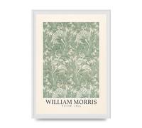 Lithobee - William Morris Tulip 1875 - Printed Wall Art Design in Sizes A2, A3 & A4 Framed in a Stylish Quality Coloured Frame or Unframed (A3 White Ornate Frame)