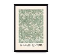 Lithobee - William Morris Tulip 1875 - Printed Wall Art Design in Sizes A2, A3 & A4 Framed in a Stylish Quality Coloured Frame or Unframed (A4 Black Brushed Frame)