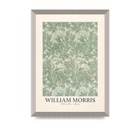 Lithobee - William Morris Tulip 1875 - Printed Wall Art Design in Sizes A2, A3 & A4 Framed in a Stylish Quality Coloured Frame or Unframed (A3 Silver Abraded Frame)