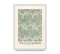 Lithobee - William Morris Tulip 1875 - Printed Wall Art Design in Sizes A2, A3 & A4 Framed in a Stylish Quality Coloured Frame or Unframed (A3 White Saw Cut Grain Frame)