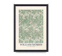 Lithobee - William Morris Tulip 1875 - Printed Wall Art Design in Sizes A2, A3 & A4 Framed in a Stylish Quality Coloured Frame or Unframed (A3 Black Ornate Frame)