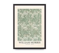 Lithobee - William Morris Tulip 1875 - Printed Wall Art Design in Sizes A2, A3 & A4 Framed in a Stylish Quality Coloured Frame or Unframed (A2 Black Abraded Frame)
