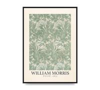 Lithobee - William Morris Tulip 1875 - Printed Wall Art Design in Sizes A2, A3 & A4 Framed in a Stylish Quality Coloured Frame or Unframed (A2 Black Brushed Frame)