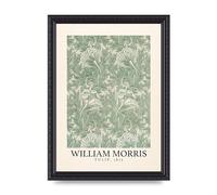 Lithobee - William Morris Tulip 1875 - Printed Wall Art Design in Sizes A2, A3 & A4 Framed in a Stylish Quality Coloured Frame or Unframed (A4 Black Ornate Frame)