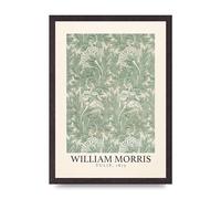 Lithobee - William Morris Tulip 1875 - Printed Wall Art Design in Sizes A2, A3 & A4 Framed in a Stylish Quality Coloured Frame or Unframed (A3 Black Saw Cut Grain Frame)