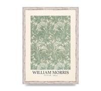 Lithobee - William Morris Tulip 1875 - Printed Wall Art Design in Sizes A2, A3 & A4 Framed in a Stylish Quality Coloured Frame or Unframed (A3 White Distressed Frame)