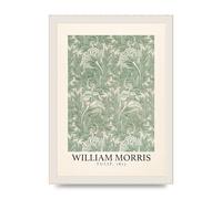 Lithobee - William Morris Tulip 1875 - Printed Wall Art Design in Sizes A2, A3 & A4 Framed in a Stylish Quality Coloured Frame or Unframed (A4 White Grain Frame)