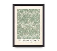 Lithobee - William Morris Tulip 1875 - Printed Wall Art Design in Sizes A2, A3 & A4 Framed in a Stylish Quality Coloured Frame or Unframed (A3 Black Abraded Frame)
