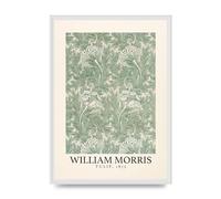 Lithobee - William Morris Tulip 1875 - Printed Wall Art Design in Sizes A2, A3 & A4 Framed in a Stylish Quality Coloured Frame or Unframed (A2 White Ornate Frame)